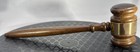 Vintage Solid Wood Gavel Judge Auctioneer Mallet Hammer 10  With Brass Trim