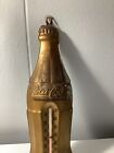 Coca-cola Tin Gold Bottle Thermometer 7 5   x2 5    1956      
