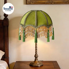 11 8 Inch Vintage Lampshade With Olive Green Velvet Tassel  Victorian Fringe Lam