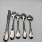 Gorham Mellon Bud 5 Piece Place Set Frosted Stainless 18 8 Korea Flatware Nos