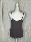 Elle Vintage Y2k Euc Gray Lace Trim Cami Tank Sz L Fairy Babydoll Grunge 90s
