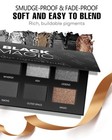 Black Smoky Eye Shadow Palette - 8 Color Dark Grey Smokey Eyeshadow For Goth Mak