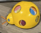 Vintage Yellow Lady Bug Rolls With Friction Motor Child Guidance Toy Works 