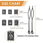 Men s Viking Bead Braid Clip Stainless Steel Hair Ring For Viking Beard Cosplay