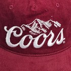 Coors Banquet Beer Mountains Maroon Corduroy Snapback Adjustable Hat Cap New