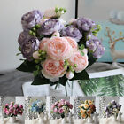 9 Heads Silk Peony Artificial Flowers Wedding Bouquet Home Party Outdoor Decor