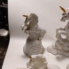 Lot Of 6 Porcelain Ceramic Unicorn Figurines White   Gold Collectibles Fantasy