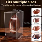 Football Display Case Vertical Wooden Base Brown For Sports Memorabilia