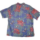 Tommy Bahama Seasons Greetings Christmas Hawaiian Shirt Mens Xxl Blue Silk