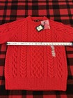 Filson Wool Fisherman   s Sweater 20205484 Red Scottish Bag Cable Hand Knit Rare