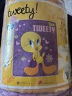 1990   s Vintage Warner Bros Tweety Looney Tunes Luxury Plush Blanket 60x80 Xxl