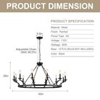 43   Wagon Wheel Chandelier 12 Lights Industrial Black Metal Ceiling Pendant 