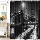 Mens Shower Curtain For Men  Black And White Designer Shower Curtain Set For Bat