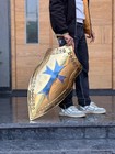 28 Inch Medieval Knight Shield Stainless Steel Larp Battle Armor Cosplay Wall De
