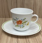 Corelle By Corning Ware Wildflower Set Of  4  Vintage Coffee Cups And Saucers
