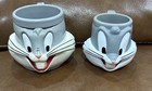 Lot Of 4 Character Mugs Vintage 1990 s Looney Tunes 3d Cups Mugs 2 Lg 2 Sm 1992