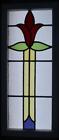 Large Old English Leaded Stained Glass Window Pretty Floral 13 1 2  X 31 1 4 