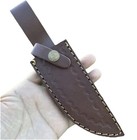 Lot Of 5 Damascus Steel Knives Original Stag Antler Handle Knife Leather Sheath