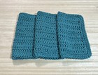 Handmade Set Of 3 Crochet Cotton Dish Cloths Or Wash Cloths 8 5x8 5 Inches  new 