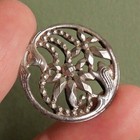 Antique Button - Steel   Brass - 28 Mm - Art Nouveau - Art Nouveau Steel Button