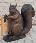 Hand Made Bronze Squirrel Sculpture By Moigniez  Home Office Animal Decor Sale