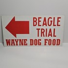 Original Wayne Dog Food Beagle Trial Cardboard Ds Advertising Sign White red