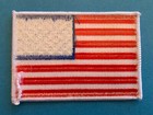 Reverse Usa American Flag Patch Iron-on Sew-on White Border  3   X 2       