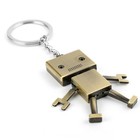 New Bronze Key Ring Gift Cute Robot Metal Keychain Pendant Key Chain Movable