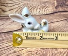 Vintage Playful White   Brown Donkey Ceramic Porcelain Figurine Japan 2-1 2   