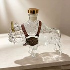 Buffalo Trace  Bourbon Whiskey Bottle Bison Shaped Whiskey Decanter Glass Bottle