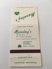 Vintage Matchbook Cover Matchcover Manning   s Restaurant   Lounge Milwaukee Wi