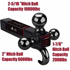 2 receiver Trailer Hitch Tri Ball Mount W  Tow Hook 1-7 8  2  2-5 16  10 000 Lbs