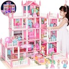  new  Barbie Dreamhouse  4-story 11 Rooms Doll House With  4 Dolls Toy Figures