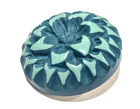 Large Blue Buffed Celluloid Vintage Button 1940s