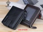 Men Men s S6 Wallet Genuine Leather Credit Card Holder Rfid Zipper Thin Pocket