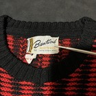 Vintage 1940s 50s Pure Wool Diamond Knit Crew Neck Fisherman   s Sweater Watchmen