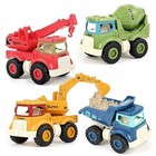 Construction Truck Toys Friction Powered Vehicles Excavator Dump Crane Mixer