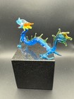Spectacular Blue Hand-blown Art Glass Dragon Figurine