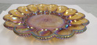 Vintage Indiana Glass Amber Carnival Glass Hobnail Deviled Egg Plate Platter 11 