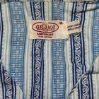Vintage Grana Boys 14 Cotton Pajama Shirt Blue Geometric Stripe 60s 70s