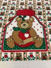 Vintage Cannon Mills Kitchen Towel Christmas Teddy Bears Cotton Dish Towel