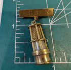 Vintage Miniature Brass Mining Miners Miner Safety Lamp Lantern Essen Etched