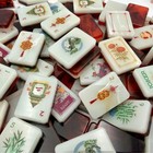 New High-end Emerald Wealth American Mahjong Tiles Set Red Color 160 Tiles