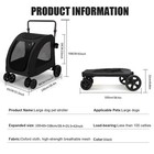 Folding Large Dog Stroller Double Door Pet Trolley Carrier Cart Jogger 88 Lbs