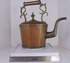 Antique European Nonagonal Brass   Copper Kettle 9-sided Gooseneck