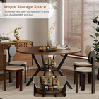 42  Round Dining Table For 4  Farmhouse Kitchen Table With Storage  Space Saving