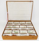 Rare Vintage Set Of Carved Jade Chinese Zodiac Figures Complete W  Stands   Case