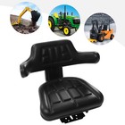 Black Universal Tractor Seat With Full Suspension Adjustable Angle Base