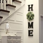 Wood Home Sign For Wall Decor Wooden Home Letters With Wreath Artificial Black