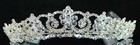 Impressive Gold Austrian Rhinestone Crystal Crown Tiara Hair Comb Bridal H1411g